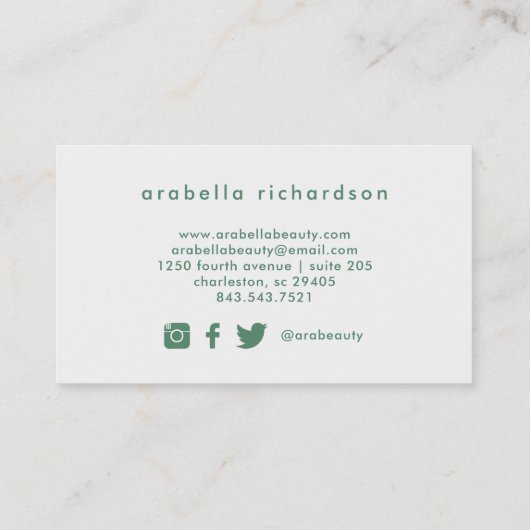 Trendy Waterverf Floral | Icons voor sociale media Visitekaartje (Achterkant)