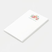 Trendy Waterverf Floral met bedrijfsnaam Post-it® Notes (Schuin)