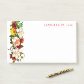 Trendy Waterverf Floral Modern Sjabloon Flowers Post-it® Notes (Op bureau)