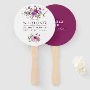 Trendy Waterverf Floral Wedding Favor Handwaaier