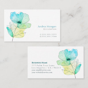 Trendy Waterverf Flower, Naam & Alle Info, Wit Visitekaartje