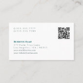 Trendy Waterverf Flower, Naam & QR Code, Wit Visitekaartje (Achterkant)