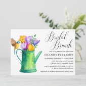 Trendy Waterverf Flowers bruiloft bruidsbrunch Kaart (Staand voorkant)