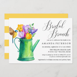 Trendy Waterverf Flowers bruiloft bruidsbrunch Kaart