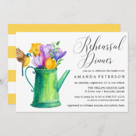 Trendy Waterverf Flowers bruiloft repetitie diner Kaart