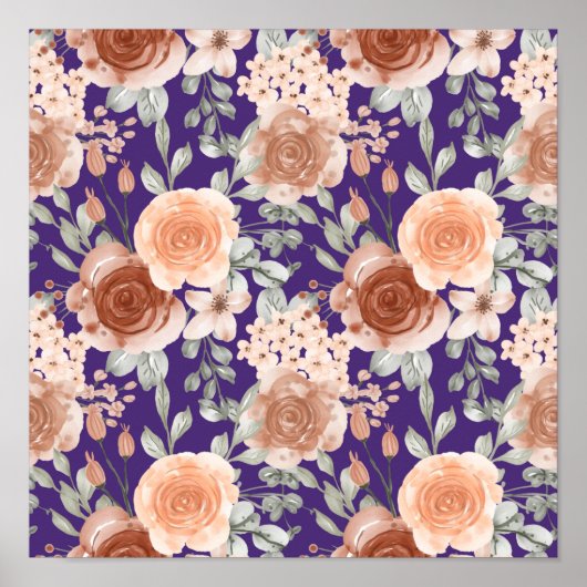 Trendy Waterverf Flowers Poster (Voorkant)