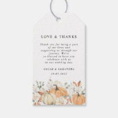 Trendy Waterverf Flowers & Pumpkins Autumn Cadeaulabel (Voorkant)