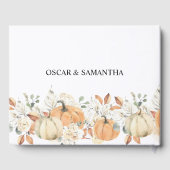 Trendy Waterverf Flowers & Pumpkins Autumn Gastenboek (Achterkant)