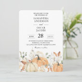 Trendy Waterverf Flowers & Pumpkins Autumn Kaart (Staand voorkant)