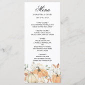 Trendy Waterverf Flowers & Pumpkins Autumn Menu (Voorkant)
