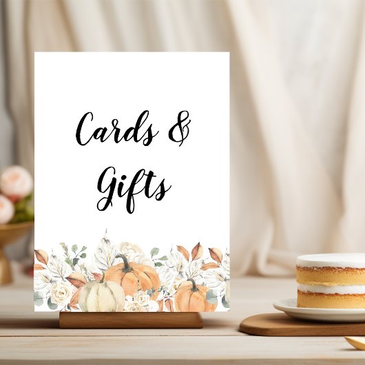 Trendy Waterverf Flowers & Pumpkins Autumn Poster