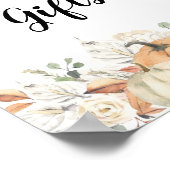 Trendy Waterverf Flowers & Pumpkins Autumn Poster (Hoek)