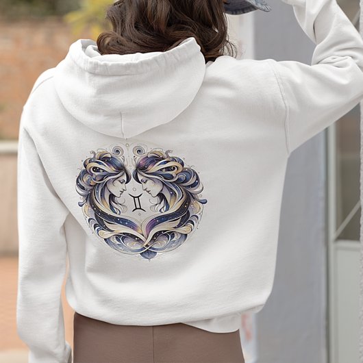 Trendy Waterverf Gemini Zodiac Sweatshirt