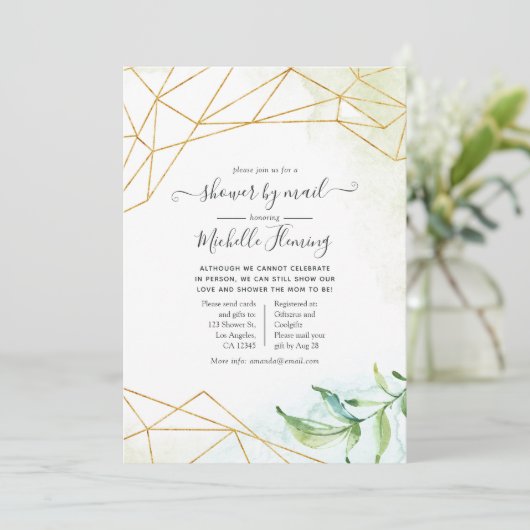 Trendy Waterverf Geometric Baby shower by Mail Kaart (Staand voorkant)