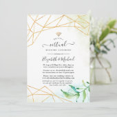 Trendy Waterverf Geometric Online Virtual Wedding Kaart (Staand voorkant)