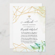 Trendy Waterverf Geometric Online Virtual Wedding