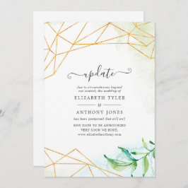 Trendy Waterverf Geometric Wedding Update Kaart
