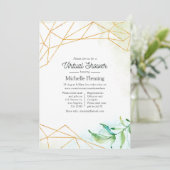 Trendy Waterverf geometrisch virtueel Baby shower Kaart (Staand voorkant)