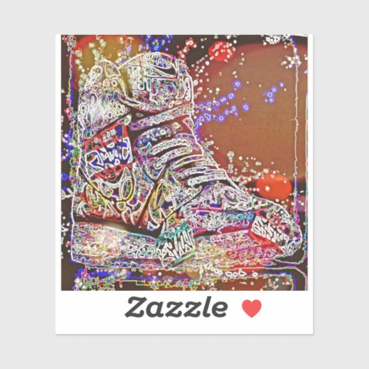 Trendy waterverf graffiti Sneakers Sticker (Vel)
