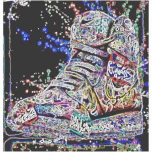 Trendy waterverf graffiti Sneakers Sticker