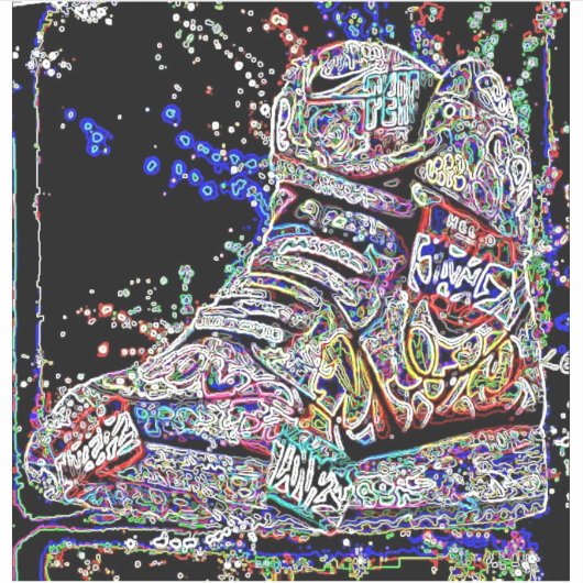 Trendy waterverf graffiti Sneakers Sticker (Voorkant)