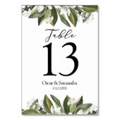 Trendy Waterverf groene bladeren & witte ventilato Kaart (Achterkant)