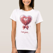 Trendy waterverf hartvormige ballon met rozen t-shirt (Voorkant)