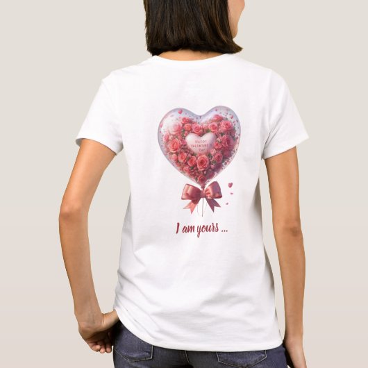 Trendy waterverf hartvormige ballon met rozen t-shirt (Achterkant)