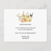 Trendy Waterverf Herfst Pompoen & Bloemen Uitnodiging Briefkaart (Achterkant)