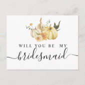 Trendy Waterverf Herfst Pompoen & Bloemen Uitnodiging Briefkaart (Voorkant)