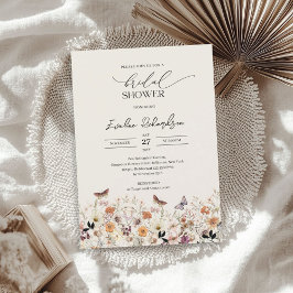 Trendy waterverf herfst wilde bloemen Vrijgezellen Kaart