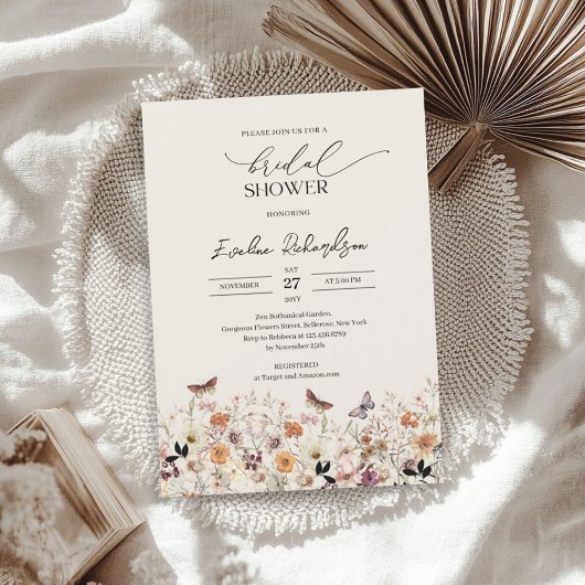 Trendy waterverf herfst wilde bloemen Vrijgezellen Kaart