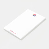 Trendy waterverf huisdier pootafdruk post-it® notes (Schuin)