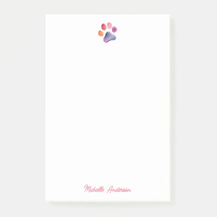 Trendy waterverf huisdier pootafdruk post-it® notes