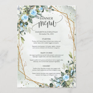 Trendy Waterverf IJsblauwe bloempjes Eucalyptus go Menu
