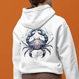 Trendy Waterverf Kanker Zodiac Sweatshirt