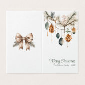 Trendy Waterverf Kerst Ornament Wenskaart Kaart (Buitenkant ongevouwen)