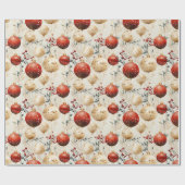 Trendy waterverf kerstbubbels en sterretjes cadeaupapier (Vlak)