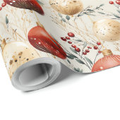 Trendy waterverf kerstbubbels en sterretjes cadeaupapier (Rol Hoek)