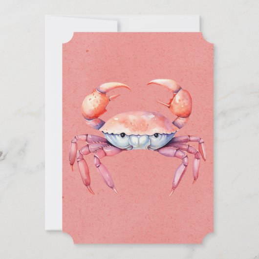 Trendy Waterverf Krab Boil Party of Company Party Kaart (Achterkant)