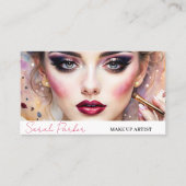 Trendy waterverf make-up artist schoonheidssalon visitekaartje (Voorkant)