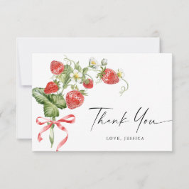 Trendy Waterverf Meadow aardbei Bedankkaart