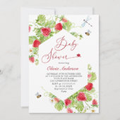 Trendy Waterverf Meadow Strawberry Baby shower Kaart (Voorkant)