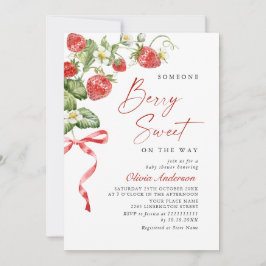 Trendy Waterverf Meadow Strawberry Baby shower Kaart