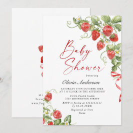 Trendy Waterverf Meadow Strawberry Baby shower Kaart