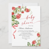 Trendy Waterverf Meadow Strawberry Baby shower Kaart (Voorkant)
