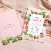Trendy Waterverf Meadow Strawberry Baby shower Kaart