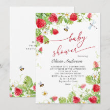 Trendy Waterverf Meadow Strawberry Baby shower