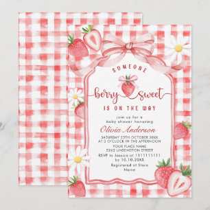 Trendy Waterverf Meadow Strawberry Baby shower Kaart