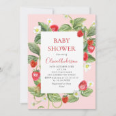 Trendy Waterverf Meadow Strawberry Baby shower Kaart (Voorkant)